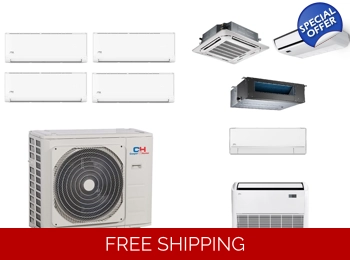 C&H 4 Zone 23.9 SEER2 Mini Split Heat Pump (-13°F) E-Star: 11.7 EER/9.5 HSPF (R410a)